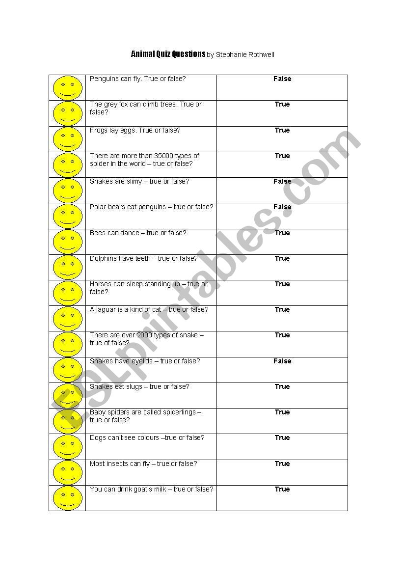 animals worksheet