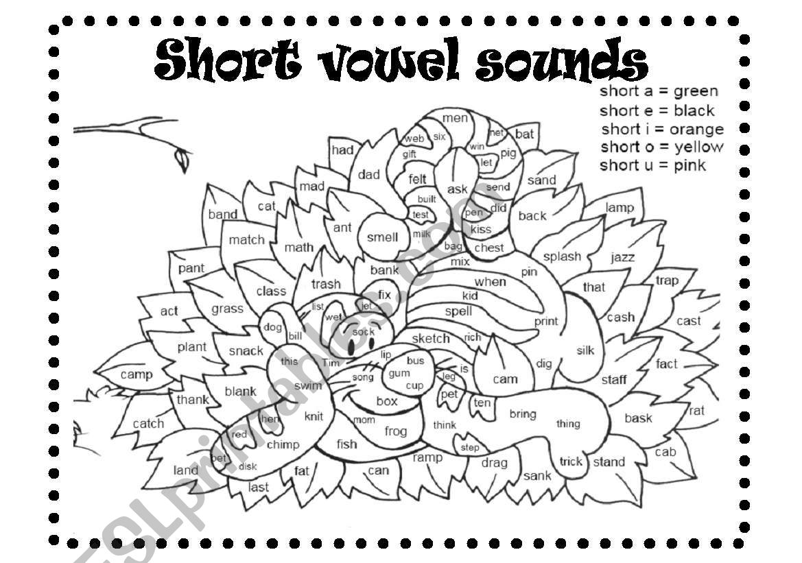 Color by short sound tigger worksheet