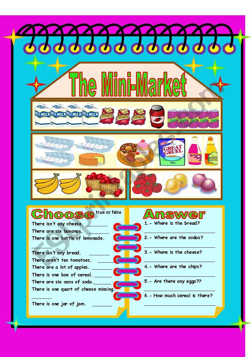 The Mini-Market worksheet