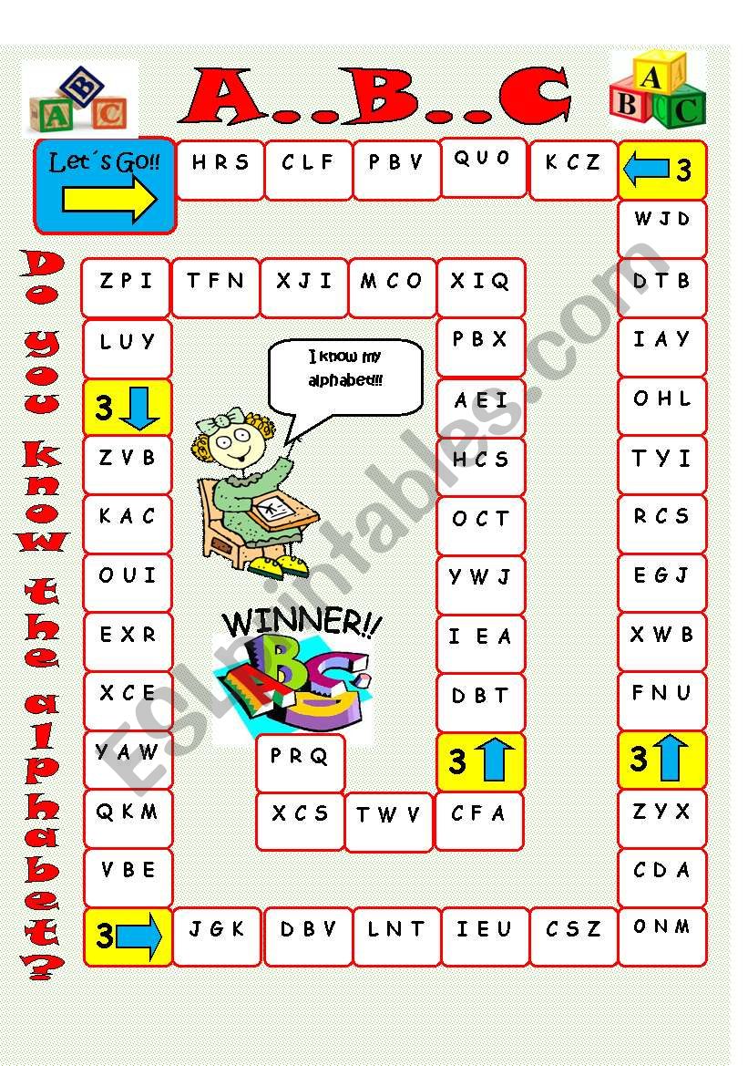 Free Printable Alphabet Board Games