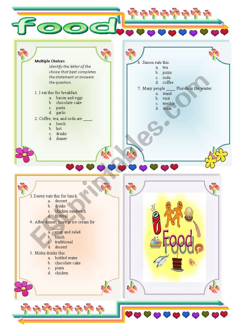 FOOD TEST worksheet