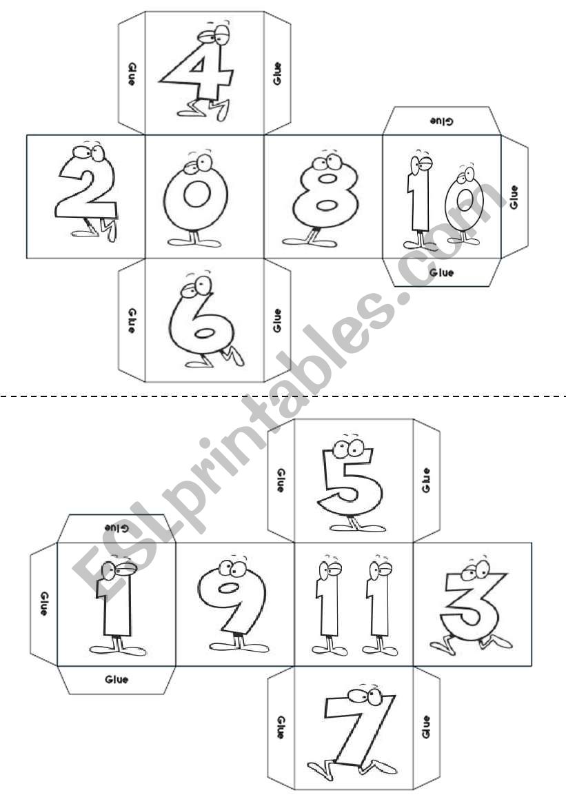 Numbers (1-90) DICE -  worksheet