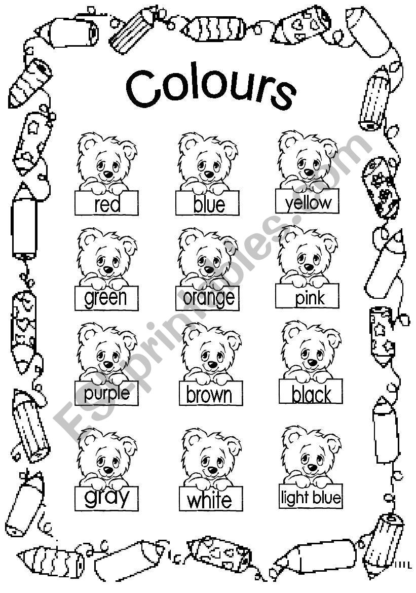 colours worksheet