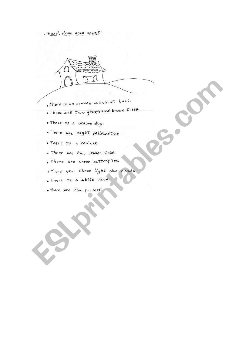 read,draw and paint worksheet