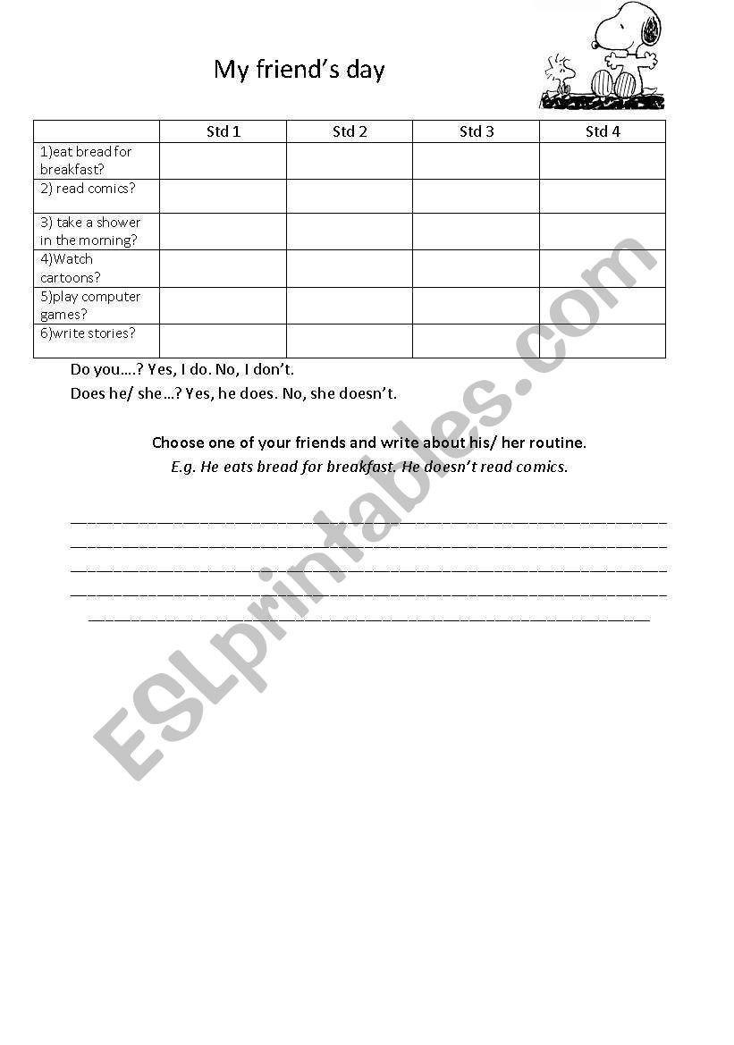 Routine Search worksheet