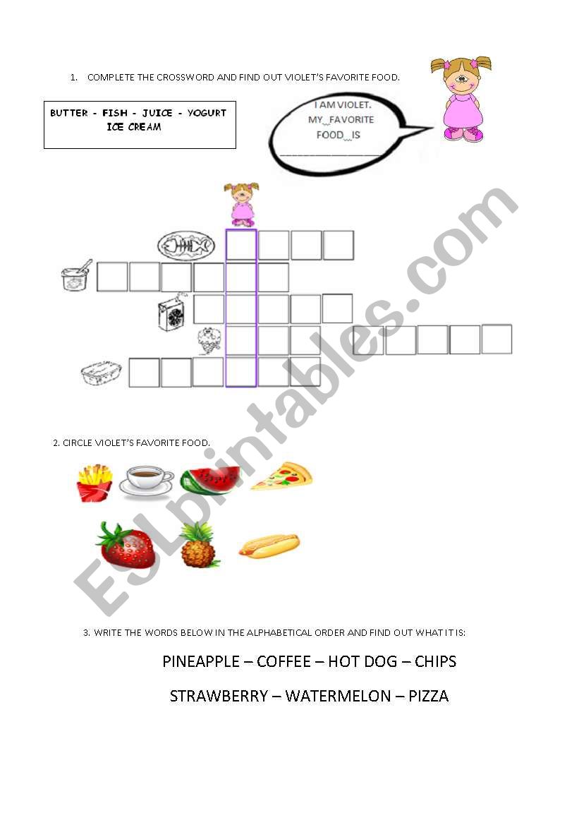 FOOD  worksheet