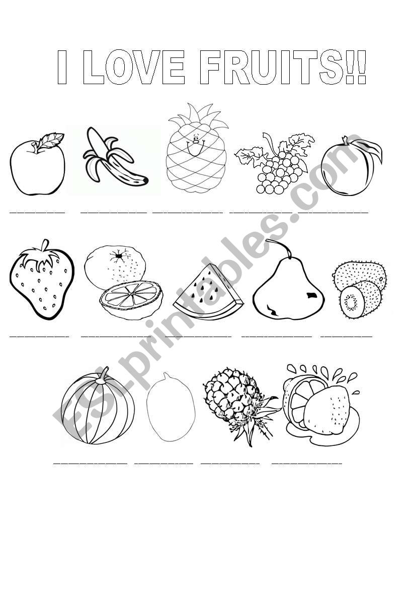 Fruits worksheet