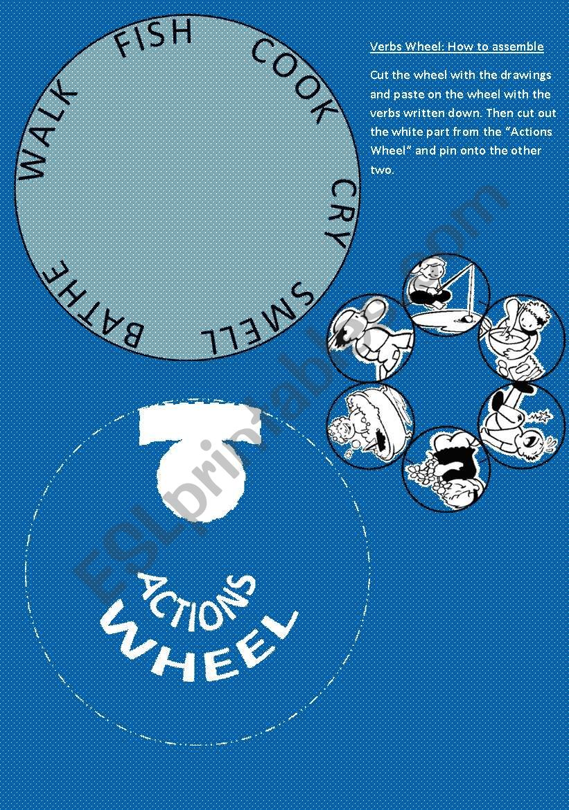 Verbs Wheel #2 worksheet