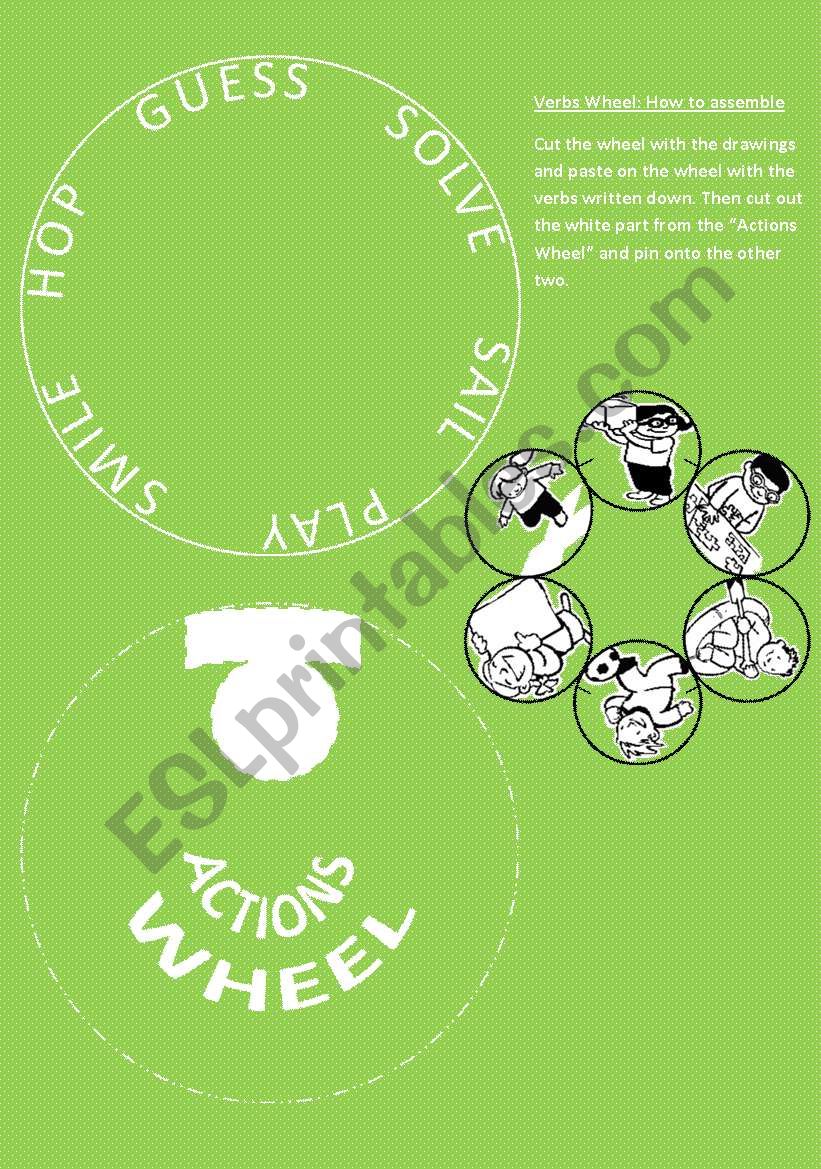 Verbs Wheel #3 worksheet