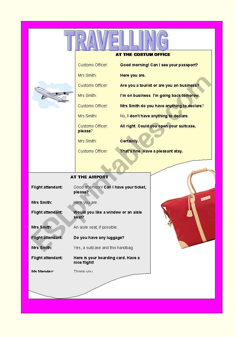 Travelling worksheet