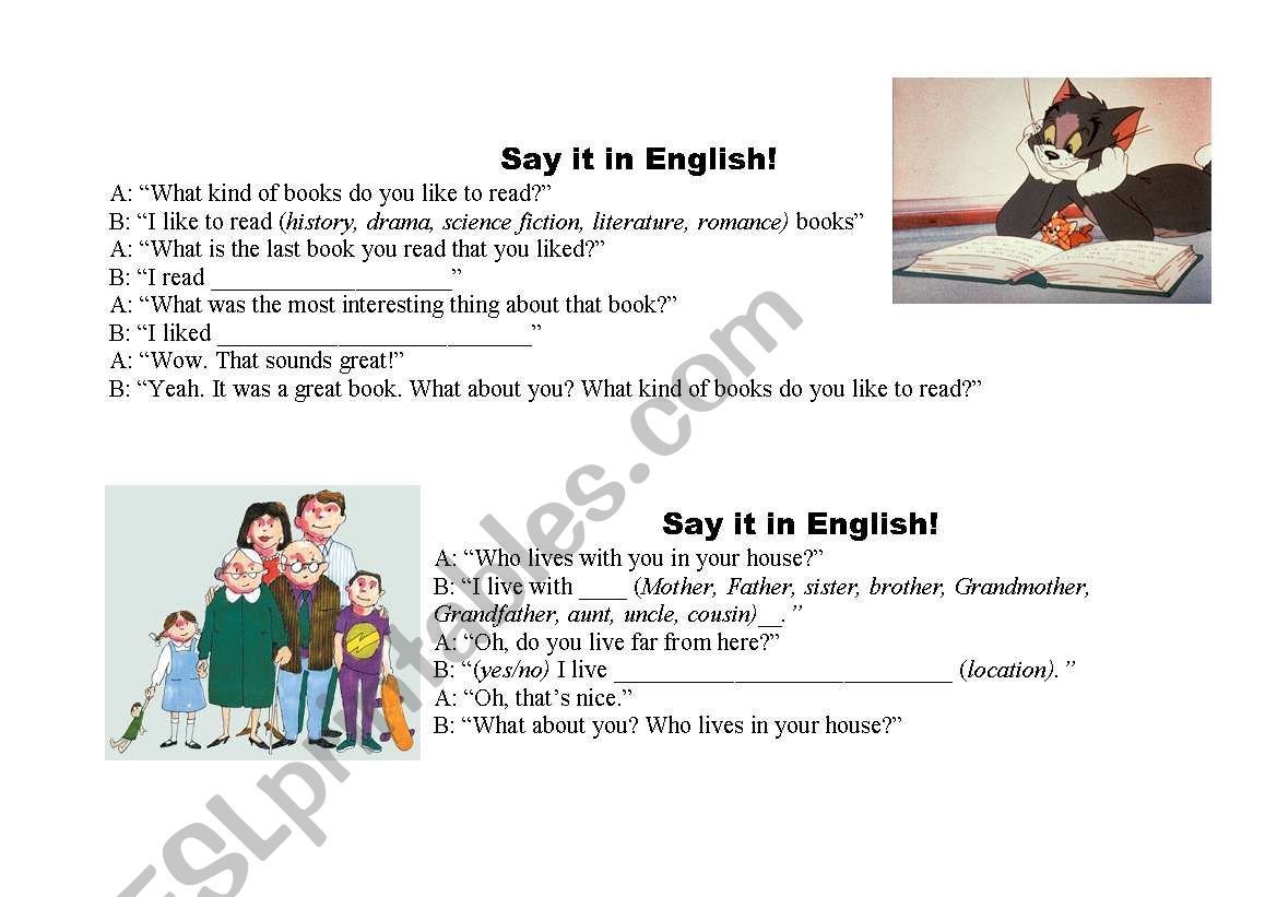 conversation starters worksheet