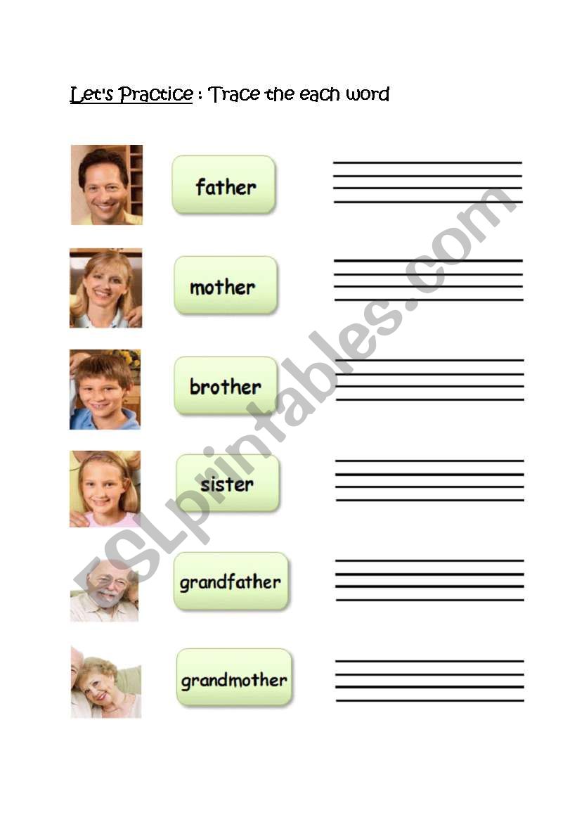 family members worksheet