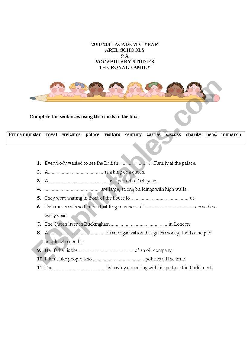 the royal family worksheet