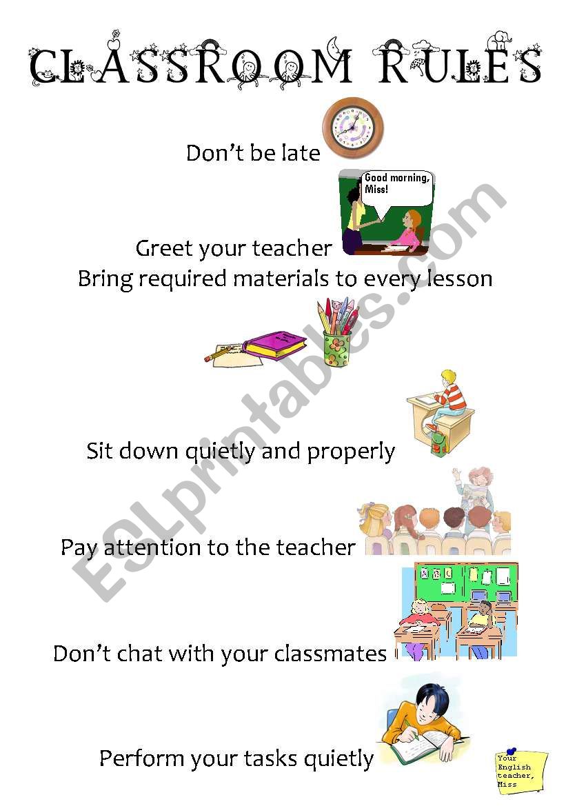 My Classroom Rules worksheet