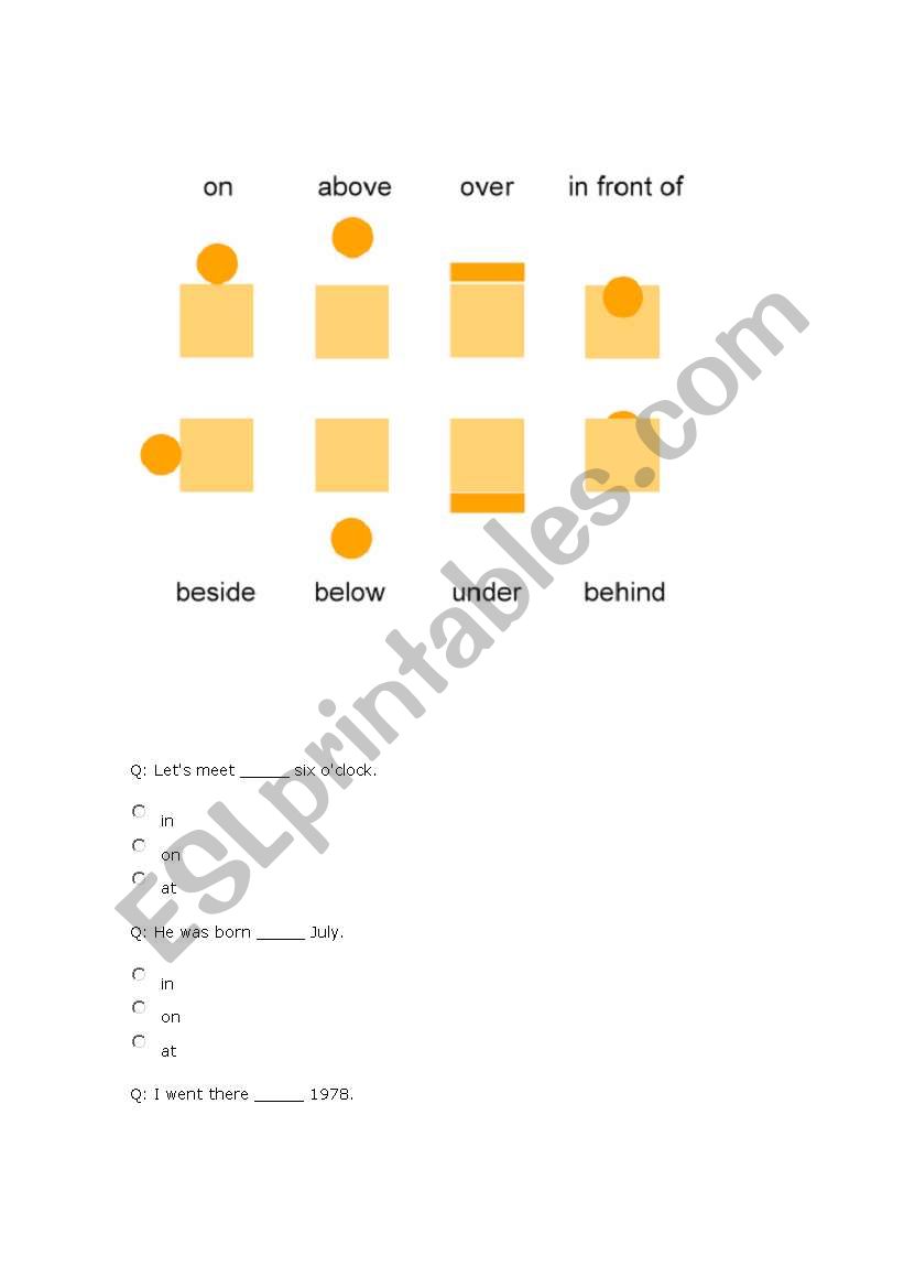 preposition worksheet