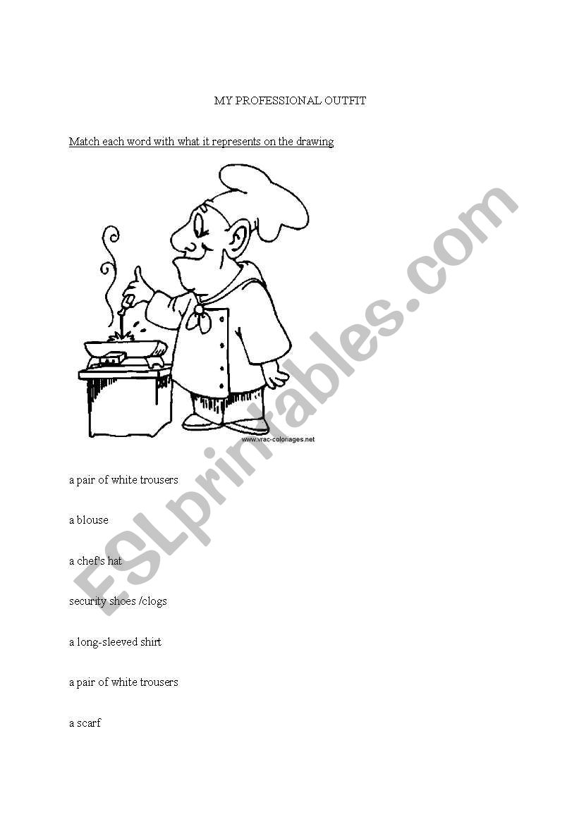My cook outfit worksheet