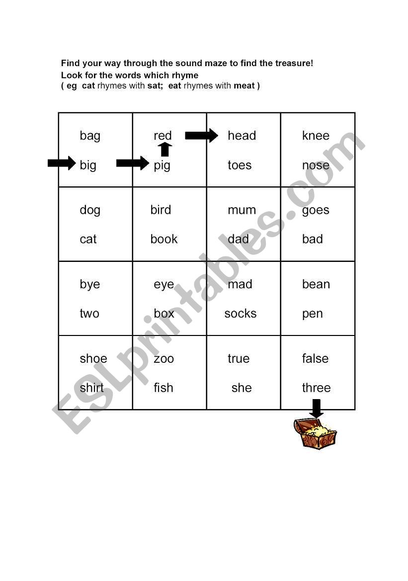 rhyming words worksheet