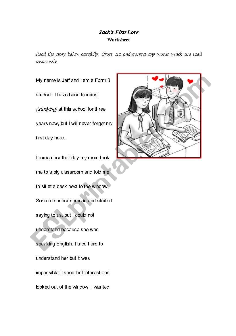 proof reading passage worksheet