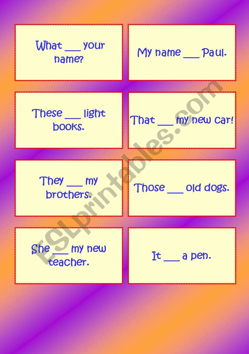 Verb to be for Kids worksheet