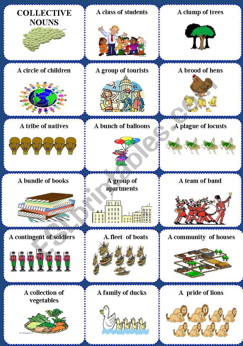 Collective Nouns 1 Of 2 ESL Worksheet By Jhansi