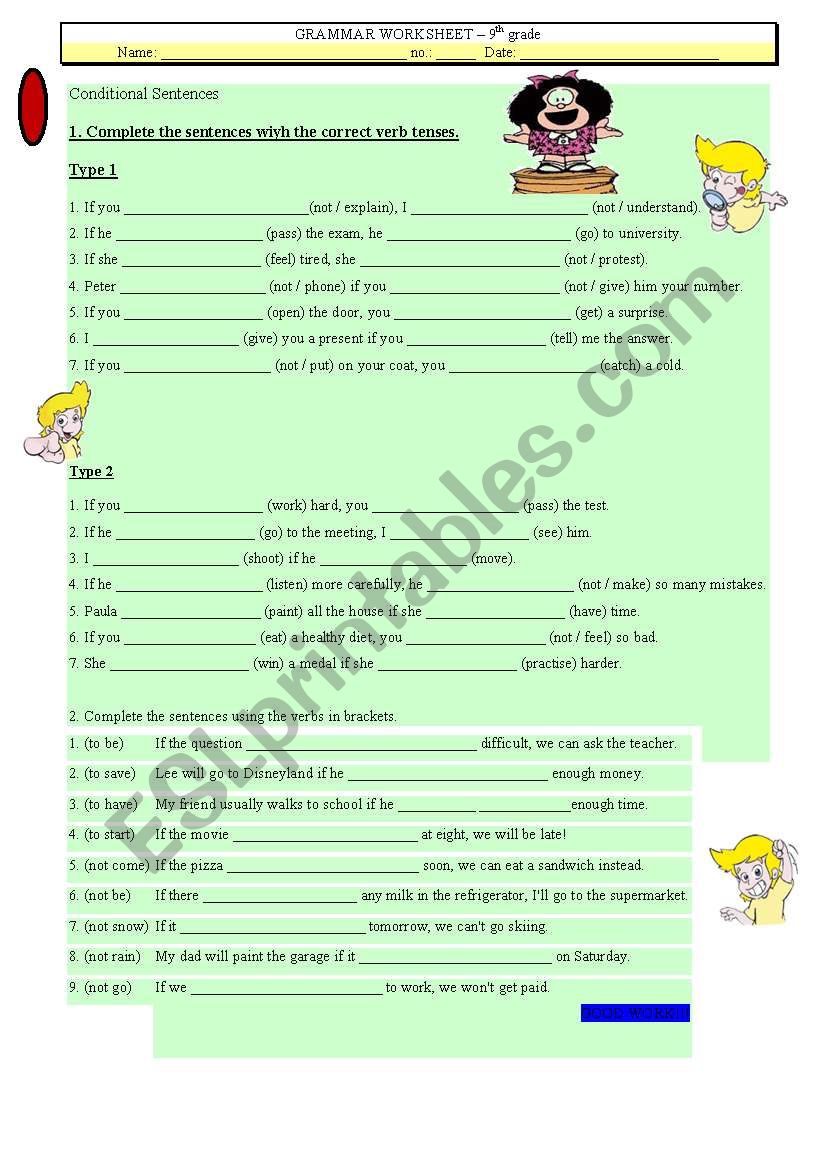 conditional worksheet