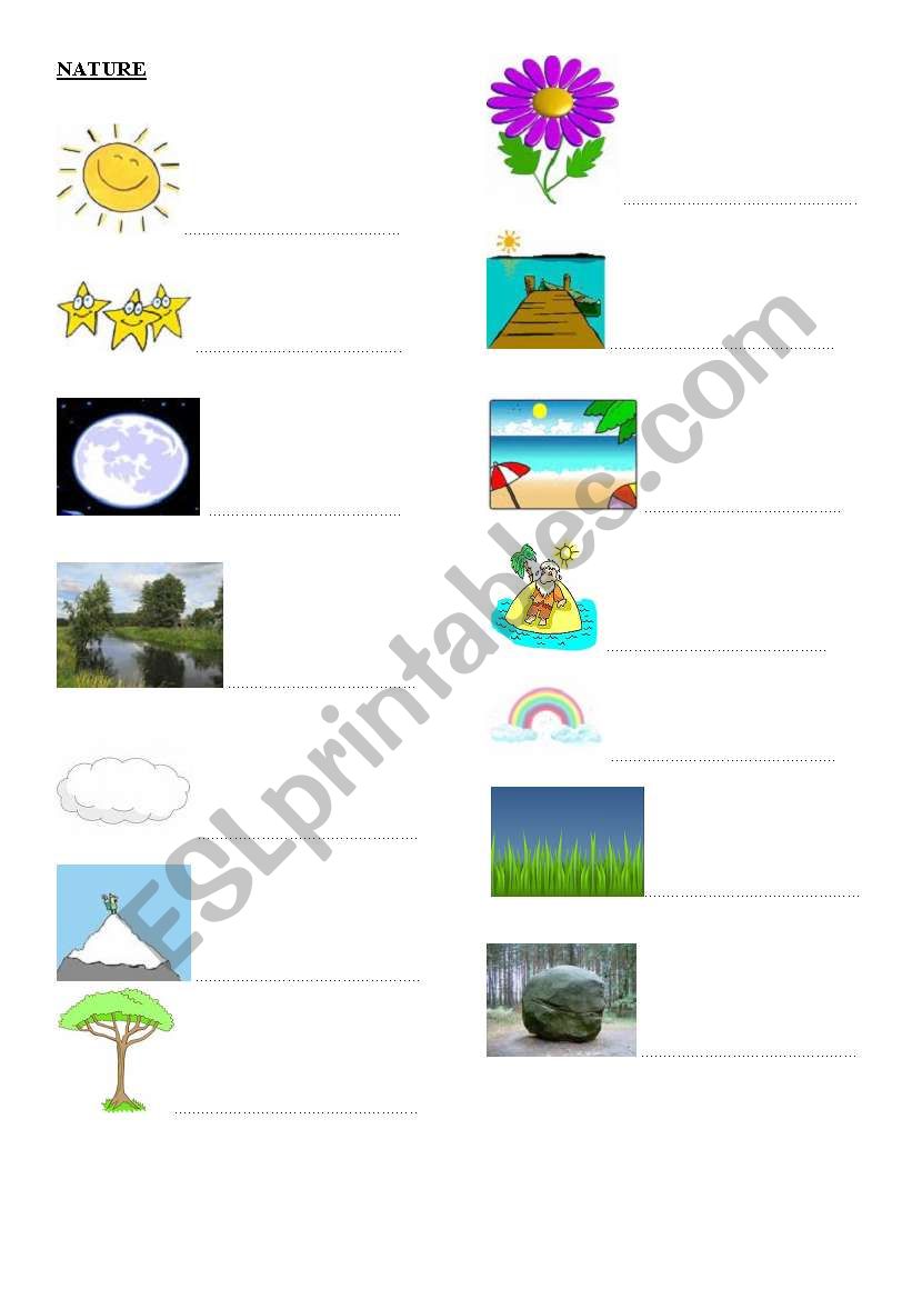 NATURE worksheet