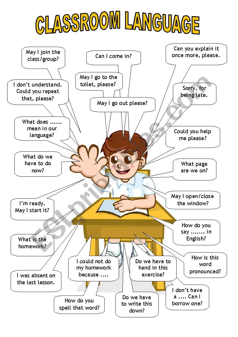 Classroom language (student) worksheet