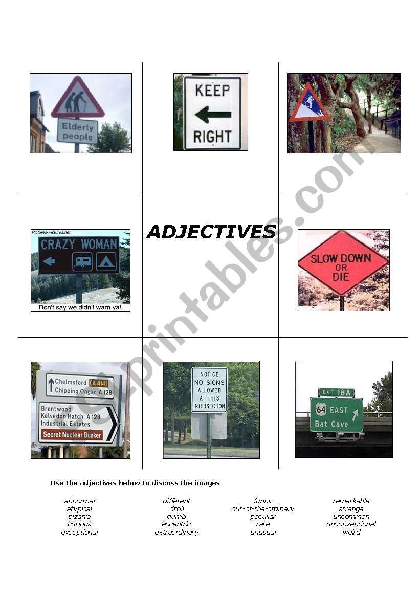Adjectives worksheet