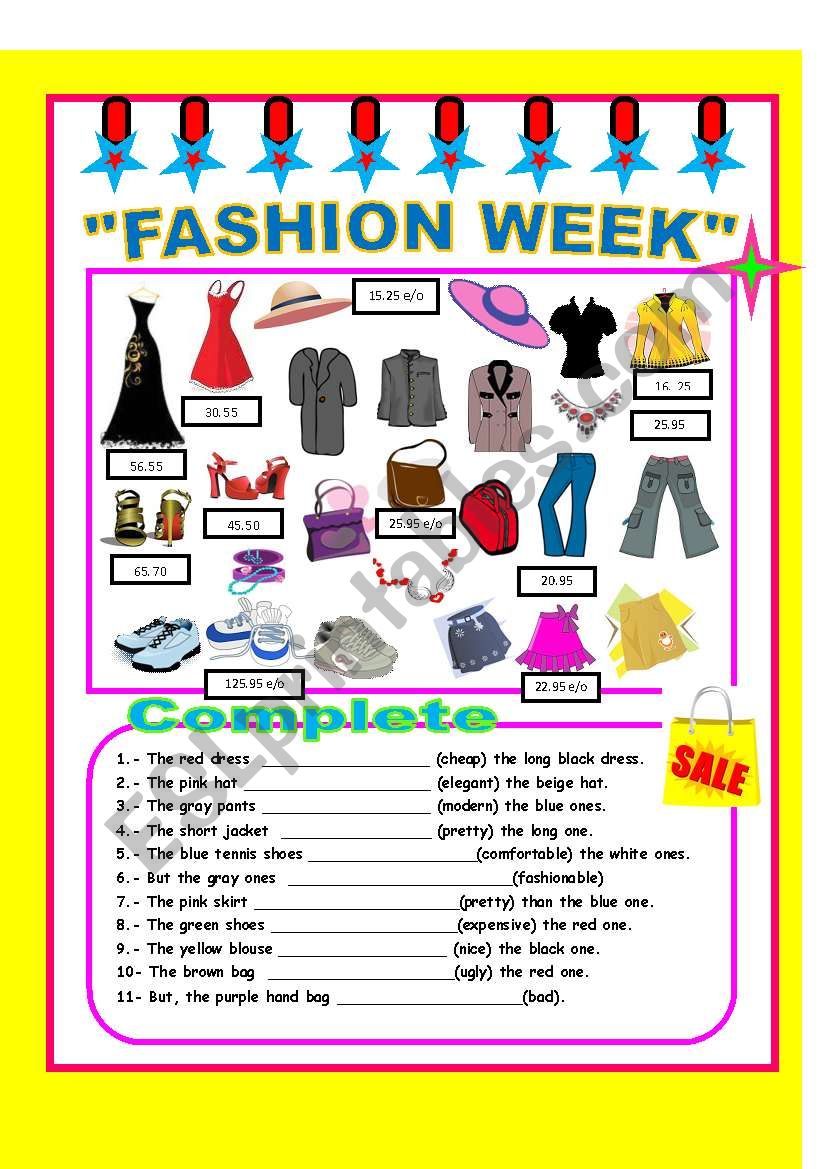 fASHION WEEK! worksheet