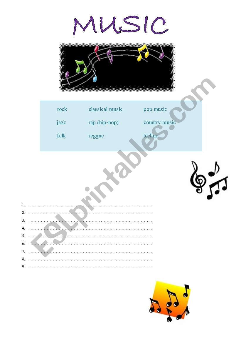 Music worksheet