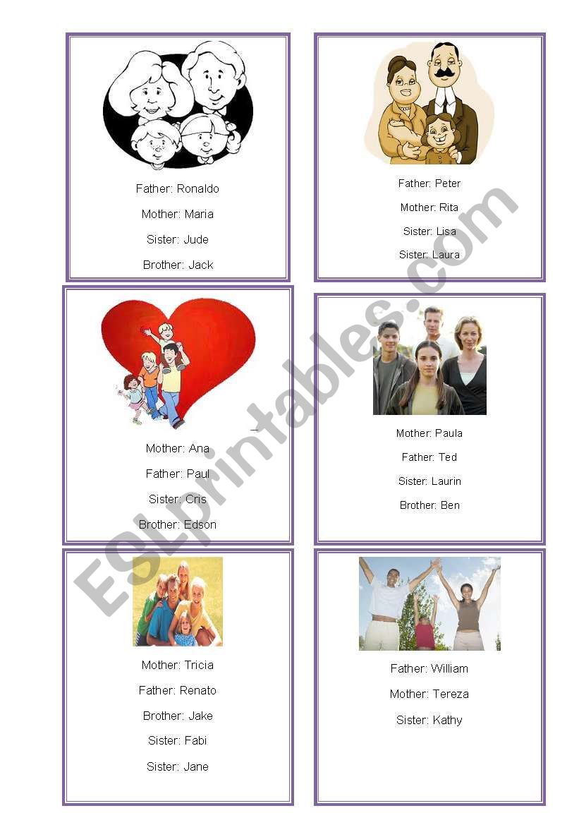 Family role play worksheet