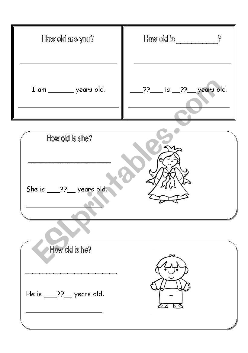How old are you worksheet