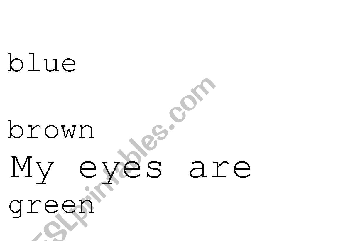 My eyes are....... worksheet