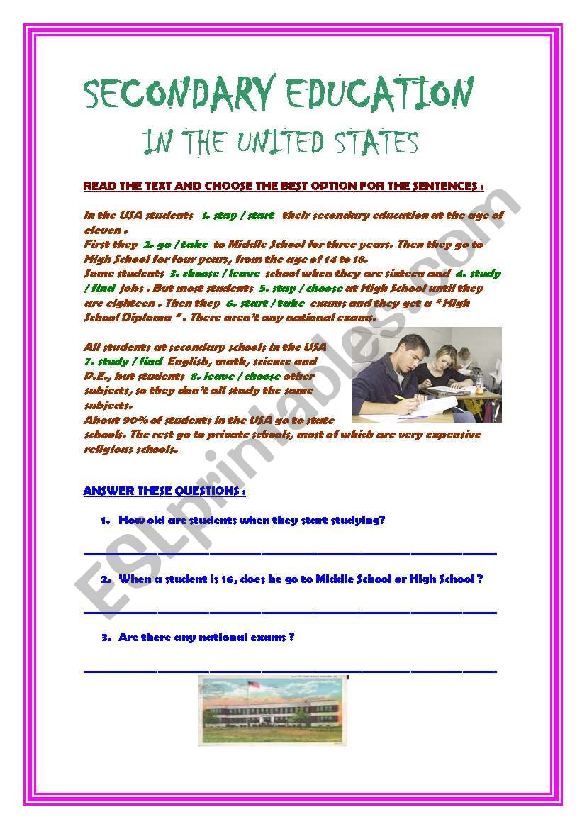 Reading comprehension exercises