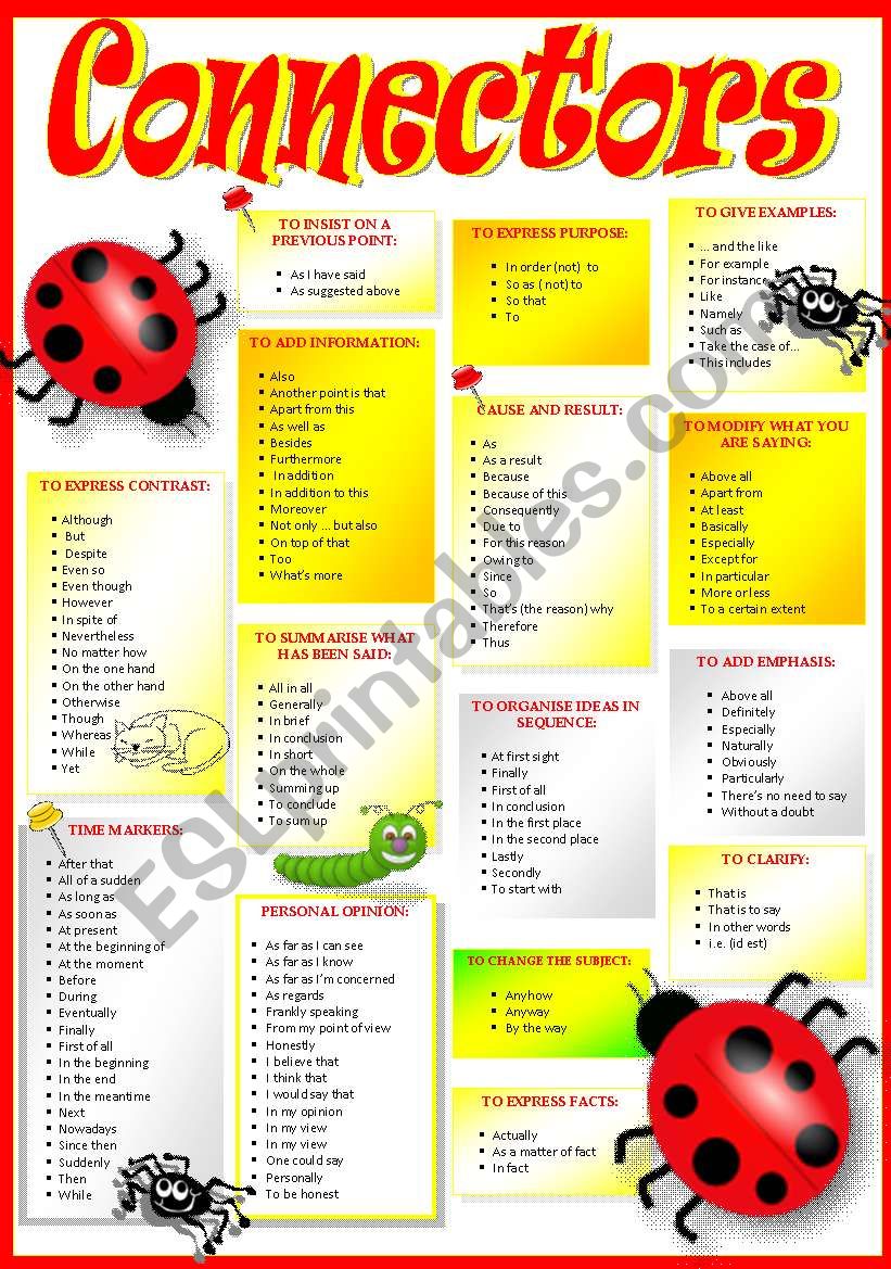 CONNECTORS worksheet