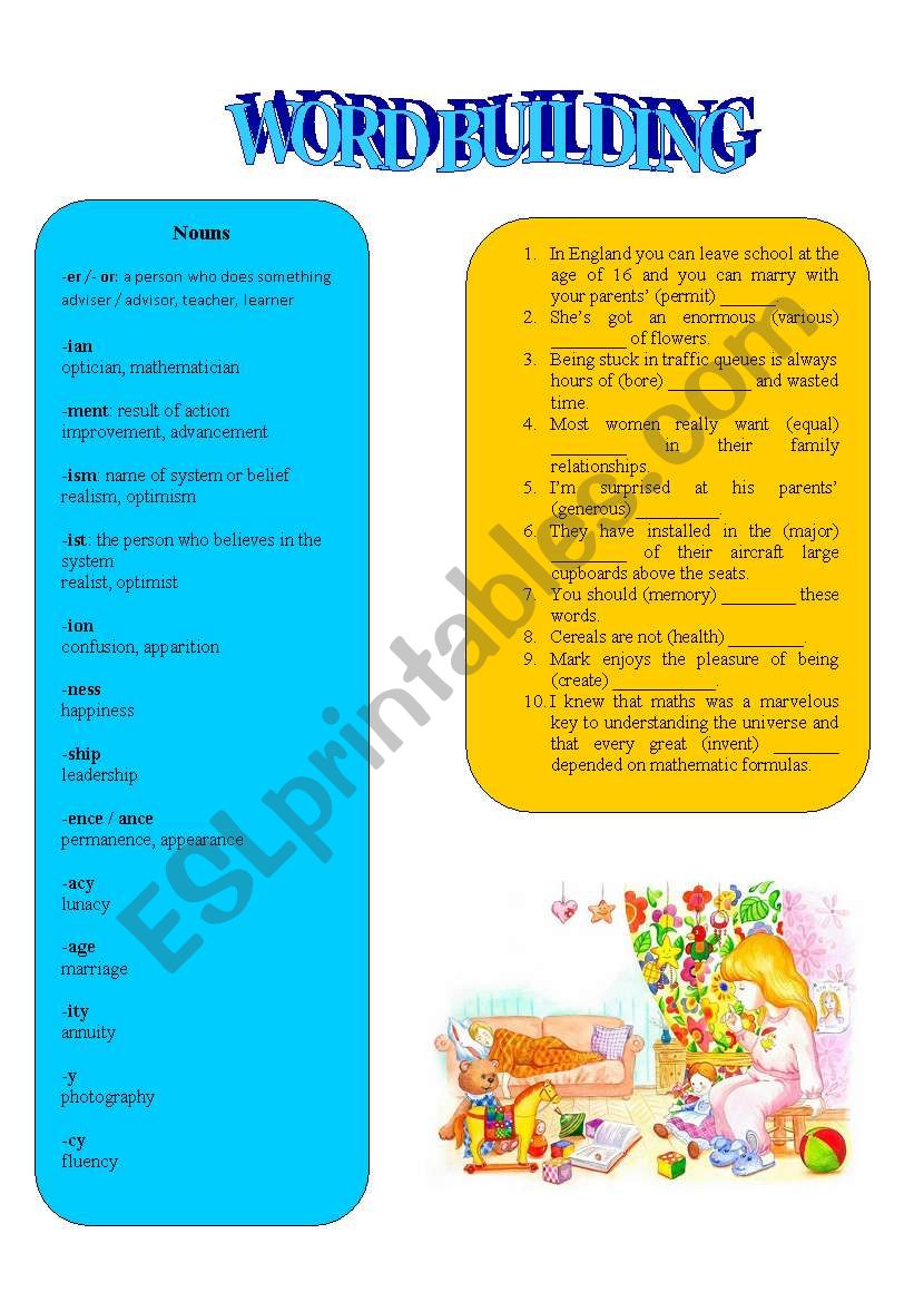 word building worksheet