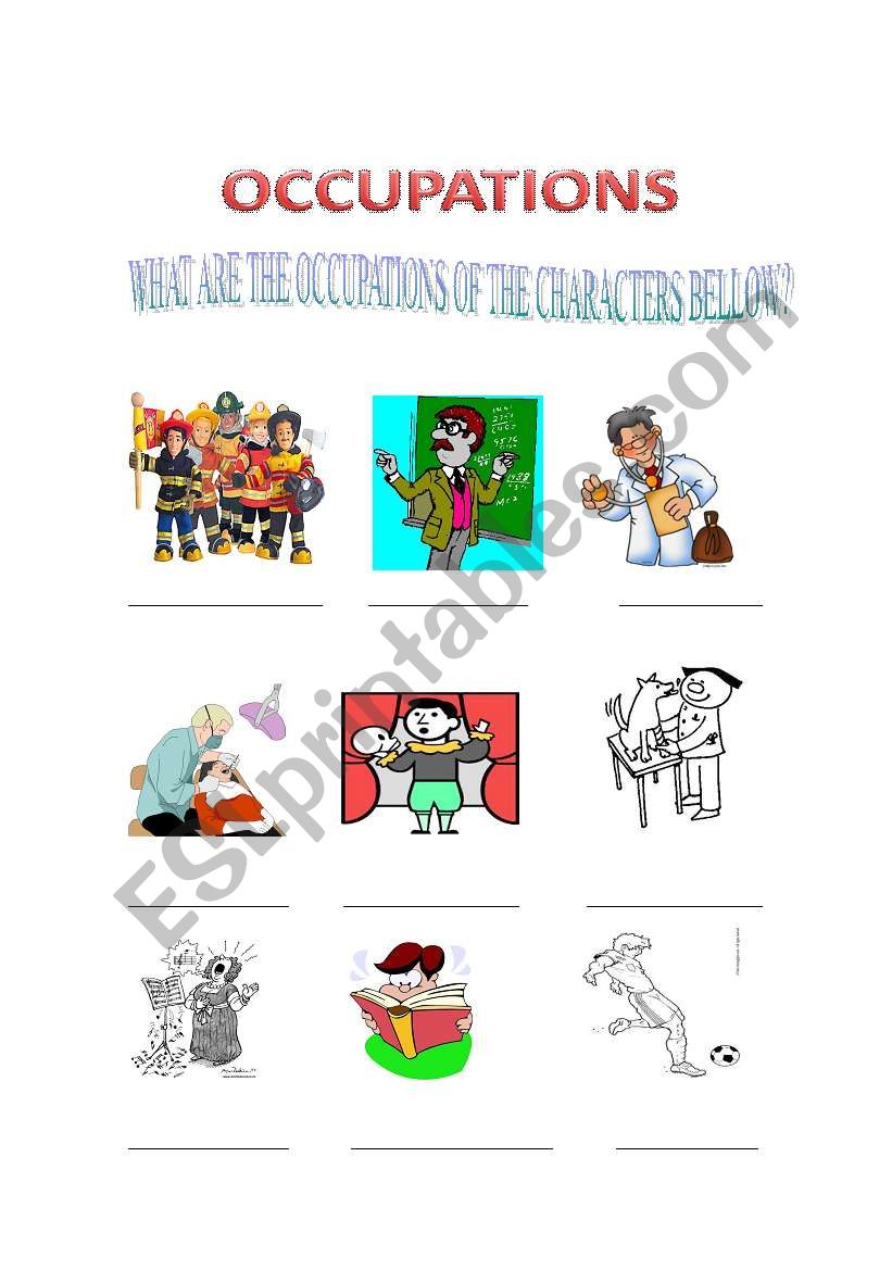 OCCUPATIONS worksheet