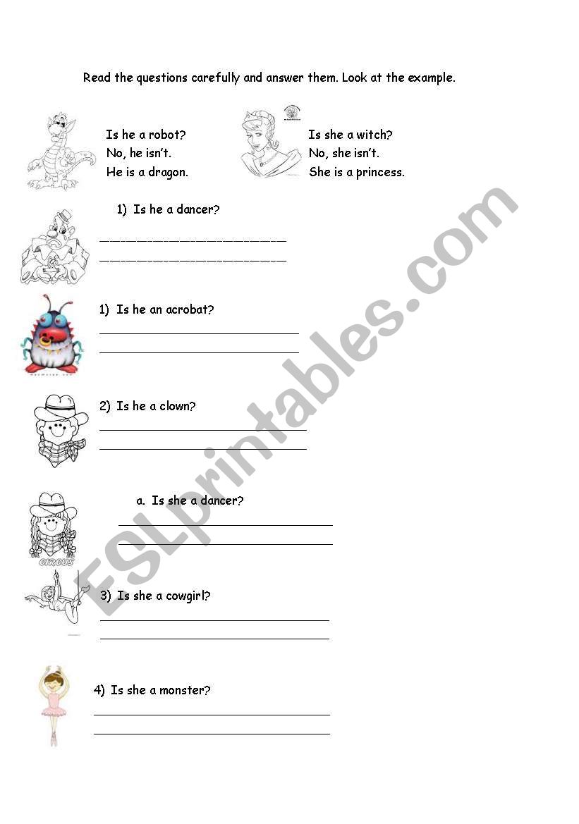 He and She worksheet