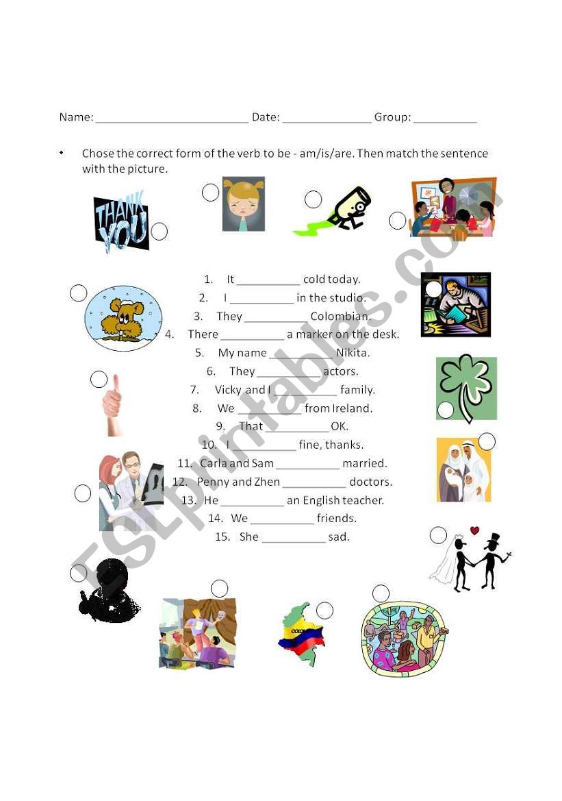 Verb to be worksheet