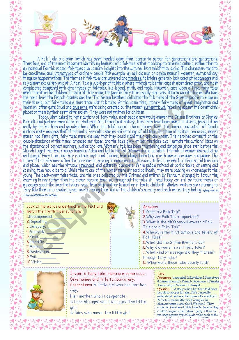 FAIRY TALES. worksheet