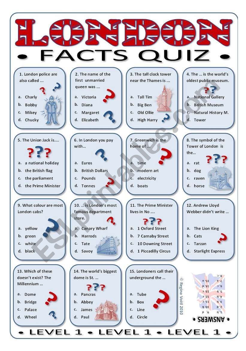 The Original London Facts Quiz Multiple Choice easy (by blunderbuster)