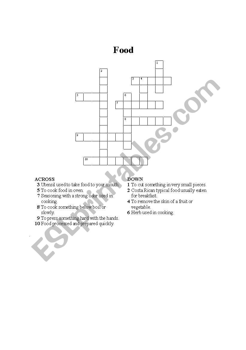 Food Puzzle worksheet