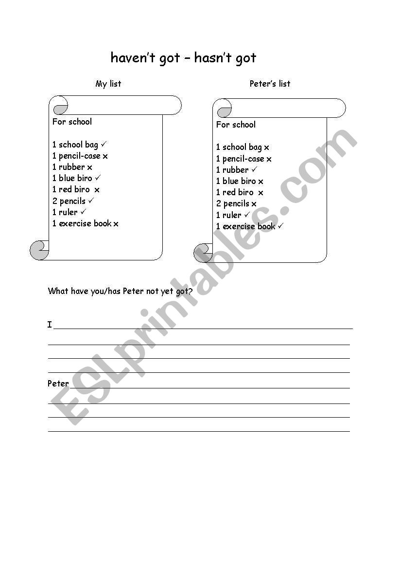 have got worksheet