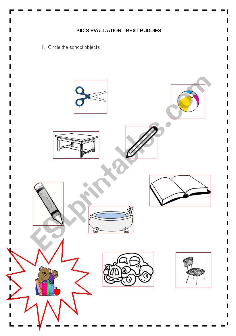 Kids evaluation worksheet