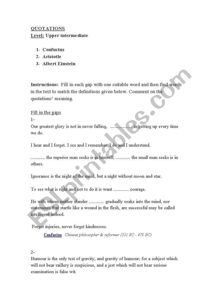 english-worksheets-vocabulary-famous-quotations