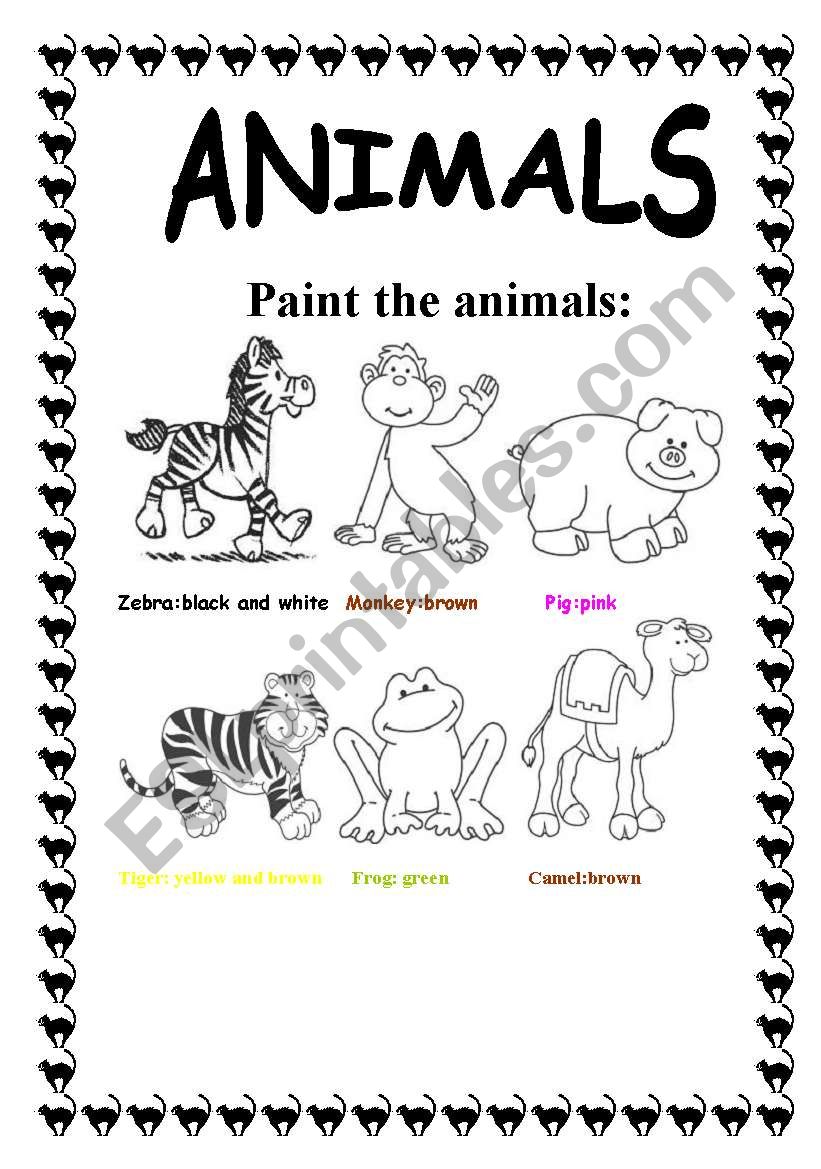 ANIMALS: PICTIONARY AND COLORS-02 pages