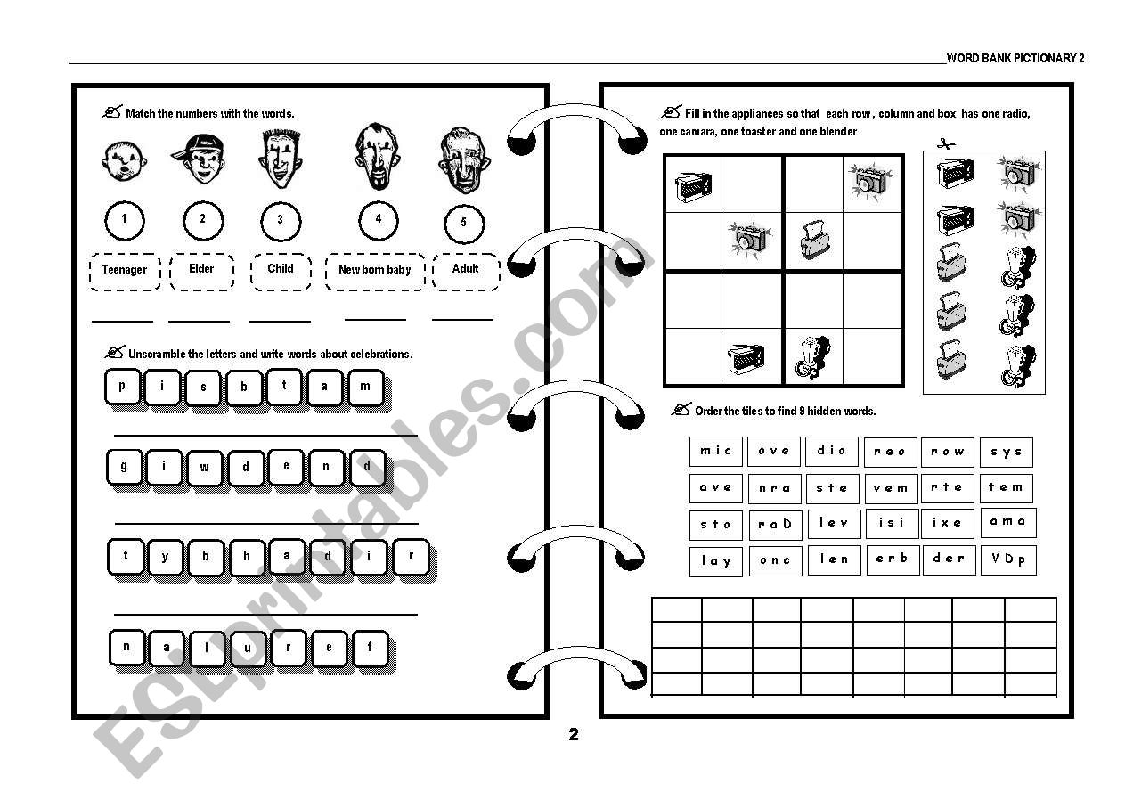 Pictionary  exercises page 2 worksheet