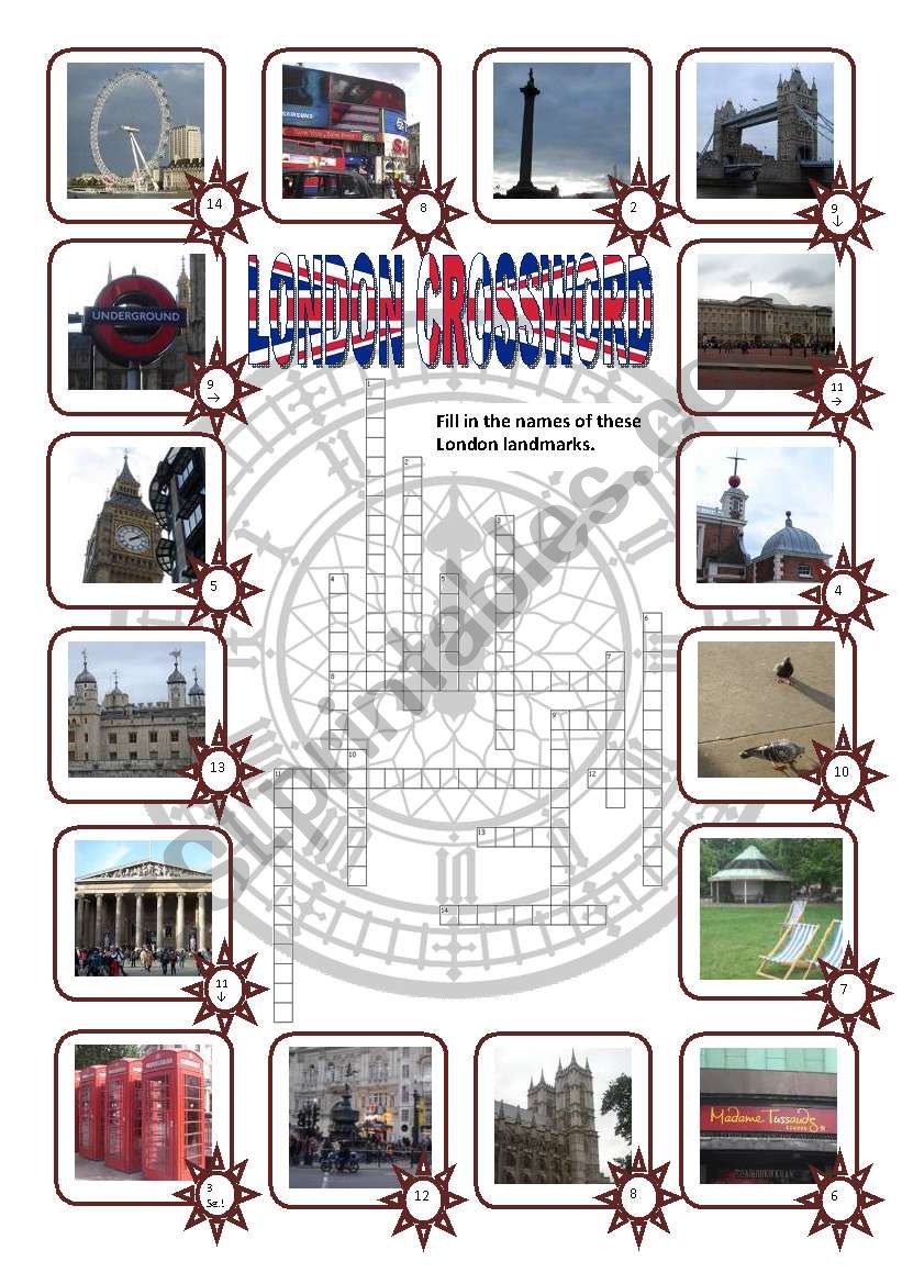 London - Crossword puzzle (editable, key included)
