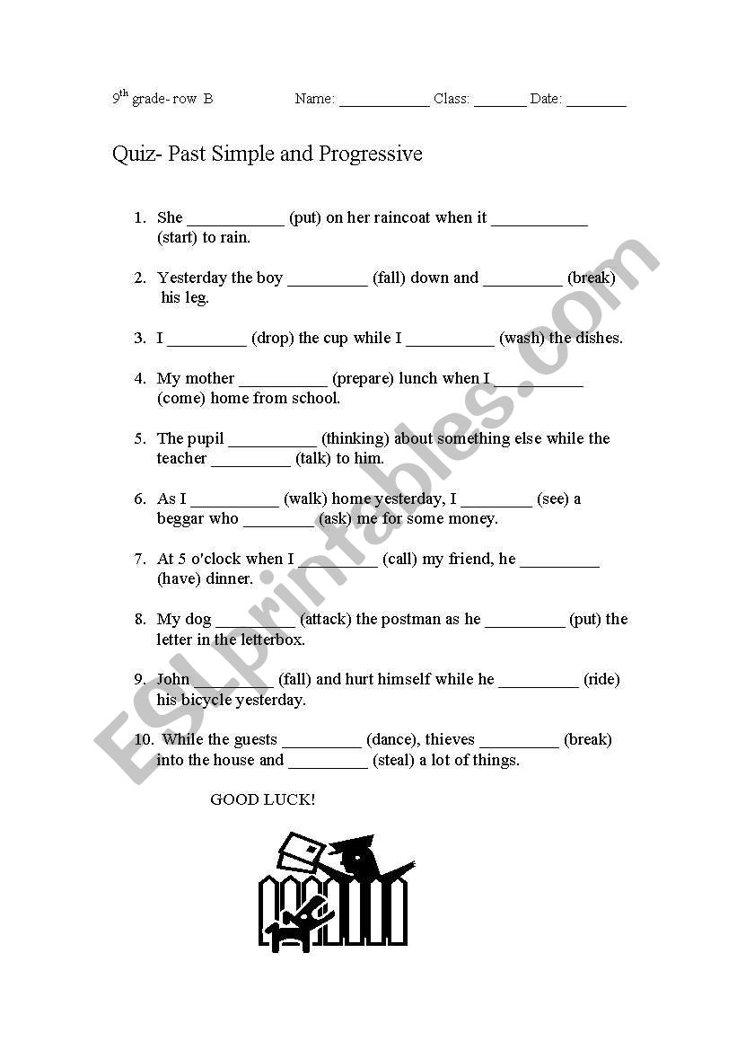 quiz on present simple and progressive