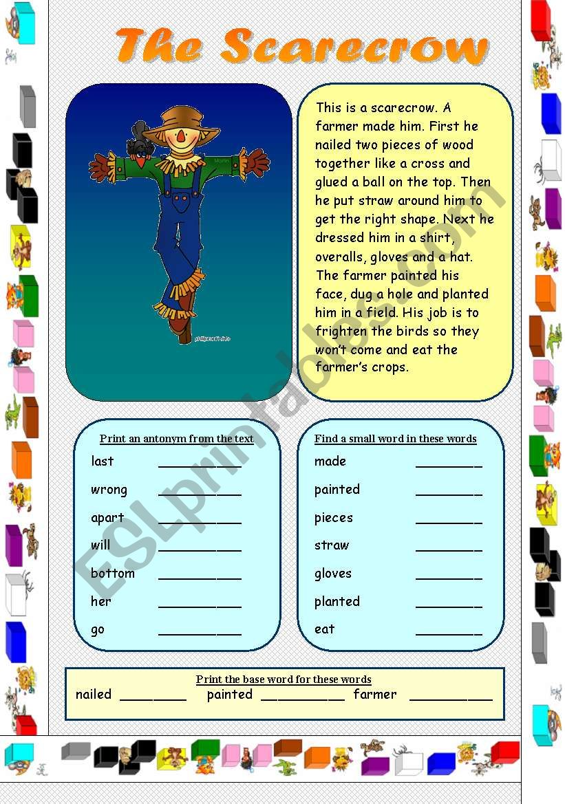 The Scarecrow worksheet